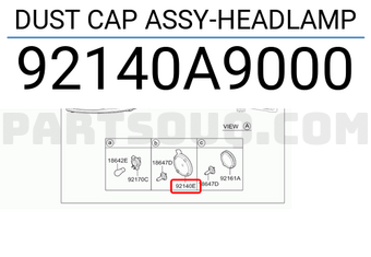 Hyundai / KIA 92140A9000 DUST CAP ASSY-HEADLAMP