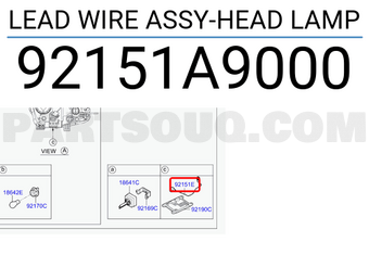 Hyundai / KIA 92151A9000 LEAD WIRE ASSY-HEAD LAMP