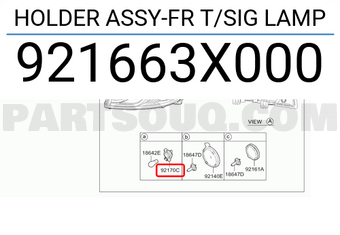 Hyundai / KIA 921663X000 HOLDER ASSY-FR T/SIG LAMP