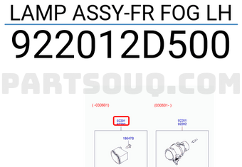 Hyundai / KIA 922012D500 LAMP ASSY-FR FOG LH