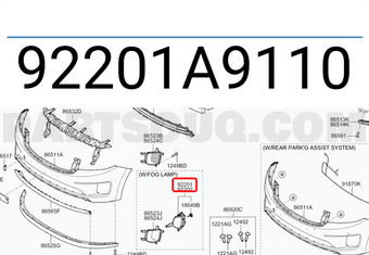 Hyundai / KIA 92201A9110 LAMP ASSY-FRONT FOG,LH