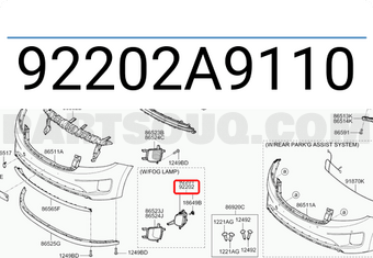 Hyundai / KIA 92202A9110 LAMP ASSY-FRONT FOG,RH