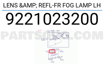 Hyundai / KIA 9221023200 LENS & REFL-FR FOG LAMP LH