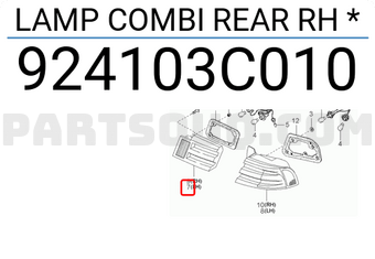 Hyundai / KIA 924103C010 LAMP COMBI REAR RH *