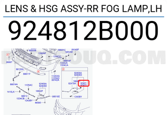 Hyundai / KIA 924812B000 LENS & HSG ASSY-RR FOG LAMP,LH