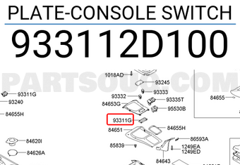 Hyundai / KIA 933112D100 PLATE-CONSOLE SWITCH