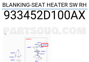 Hyundai / KIA 933452D100AX BLANKING-SEAT HEATER SW RH