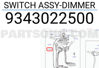 Hyundai / KIA 9343022500 SWITCH ASSY-DIMMER