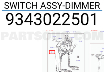 Hyundai / KIA 9343022501 SWITCH ASSY-DIMMER