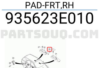 Hyundai / KIA 935623E010 PAD-FRT,RH
