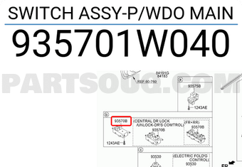 Hyundai / KIA 935701W040 SWITCH ASSY-P/WDO MAIN