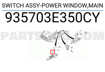 Hyundai / KIA 935703E350CY SWITCH ASSY-POWER WINDOW,MAIN