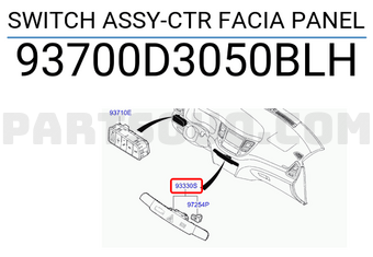 Hyundai / KIA 93700D3050BLH SWITCH ASSY-CTR FACIA PANEL