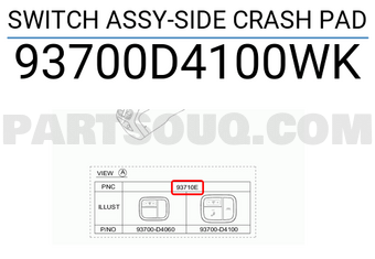 93700D4100WK Hyundai / KIA SWITCH ASSY-SIDE CRASH PAD