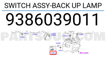 Hyundai / KIA 9386039011 SWITCH ASSY-BACK UP LAMP