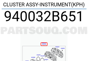 Hyundai / KIA 940032B651 CLUSTER ASSY-INSTRUMENT(KPH)