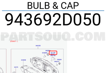 Hyundai / KIA 943692D050 BULB & CAP