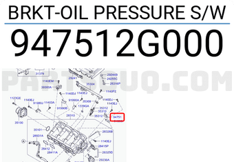 Hyundai / KIA 947512G000 BRKT-OIL PRESSURE S/W