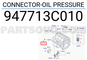 Hyundai / KIA 947713C010 CONNECTOR-OIL PRESSURE