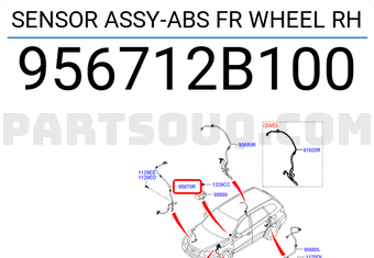 Hyundai / KIA 956712B100 SENSOR ASSY-ABS FR WHEEL RH