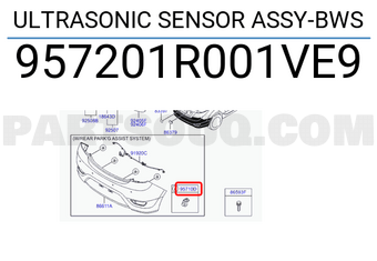 Hyundai / KIA 957201R001VE9 ULTRASONIC SENSOR ASSY-BWS