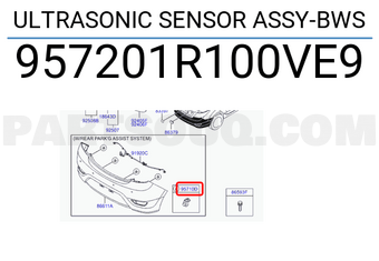Hyundai / KIA 957201R100VE9 ULTRASONIC SENSOR ASSY-BWS