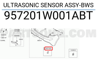 Hyundai / KIA 957201W001ABT ULTRASONIC SENSOR ASSY-BWS