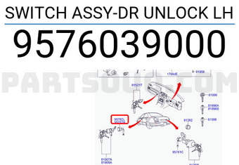 Hyundai / KIA 9576039000 SWITCH ASSY-DR UNLOCK LH
