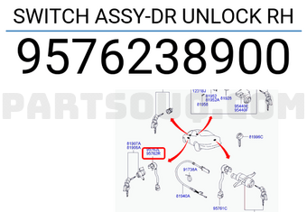Hyundai / KIA 9576238900 SWITCH ASSY-DR UNLOCK RH