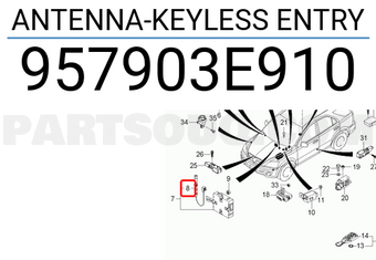 Hyundai / KIA 957903E910 ANTENNA-KEYLESS ENTRY