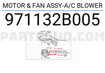 Hyundai / KIA 971132B005 MOTOR & FAN ASSY-A/C BLOWER
