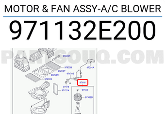 Hyundai / KIA 971132E200 MOTOR &amp; FAN ASSY-A/C BLOWER
