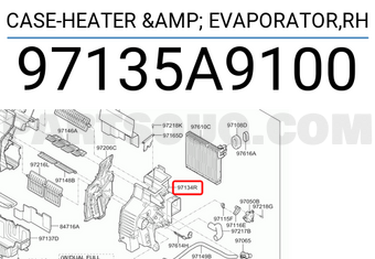 Hyundai / KIA 97135A9100 CASE-HEATER & EVAPORATOR,RH