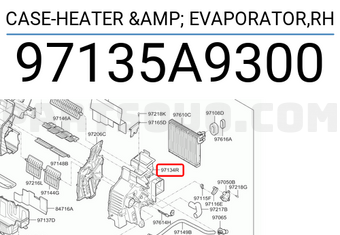 Hyundai / KIA 97135A9300 CASE-HEATER & EVAPORATOR,RH