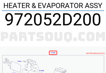 Hyundai / KIA 972052D200 HEATER & EVAPORATOR ASSY