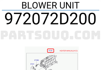 Hyundai / KIA 972072D200 BLOWER UNIT