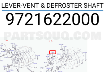Hyundai / KIA 9721622000 LEVER-VENT & DEFROSTER SHAFT