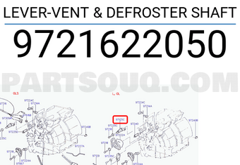 Hyundai / KIA 9721622050 LEVER-VENT & DEFROSTER SHAFT