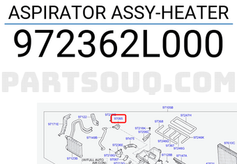 Hyundai / KIA 972362L000 ASPIRATOR ASSY-HEATER
