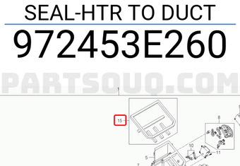 Hyundai / KIA 972453E260 SEAL-HTR TO DUCT