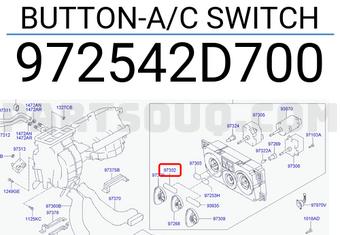 Hyundai / KIA 972542D700 BUTTON-A/C SWITCH