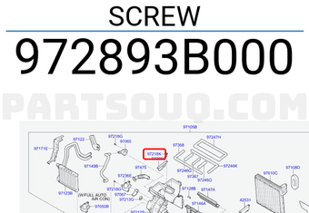 Hyundai / KIA 972893B000 SCREW