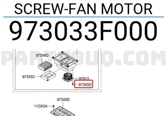 Hyundai / KIA 973033F000 SCREW-FAN MOTOR