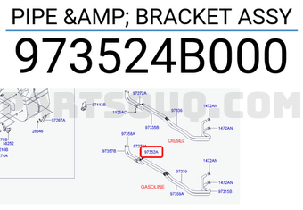 Hyundai / KIA 973524B000 PIPE & BRACKET ASSY