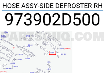 Hyundai / KIA 973902D500 HOSE ASSY-SIDE DEFROSTER RH