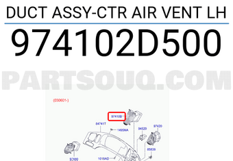 Hyundai / KIA 974102D500 DUCT ASSY-CTR AIR VENT LH
