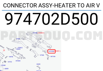 Hyundai / KIA 974702D500 CONNECTOR ASSY-HEATER TO AIR V