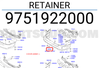 Hyundai / KIA 9751922000 RETAINER