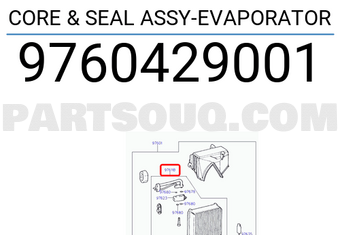 Hyundai / KIA 9760429001 CORE & SEAL ASSY-EVAPORATOR