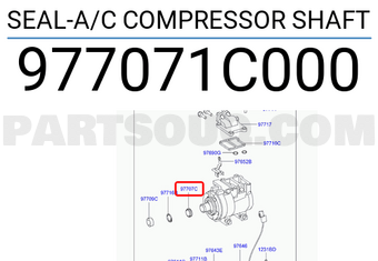 Hyundai / KIA 977071C000 SEAL-A/C COMPRESSOR SHAFT